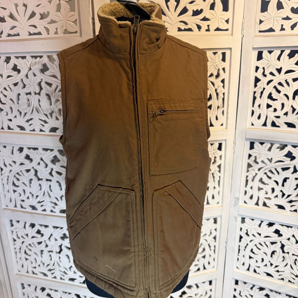 New With Tags Lee Sherpa lined vest Brown Size Small Men Warm